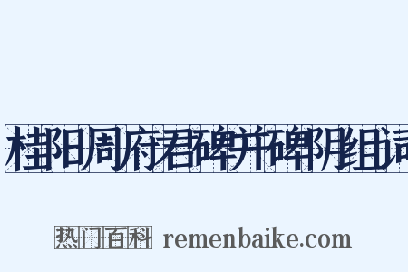 桂阳周府君碑并碑阴组词是什么意思的图片